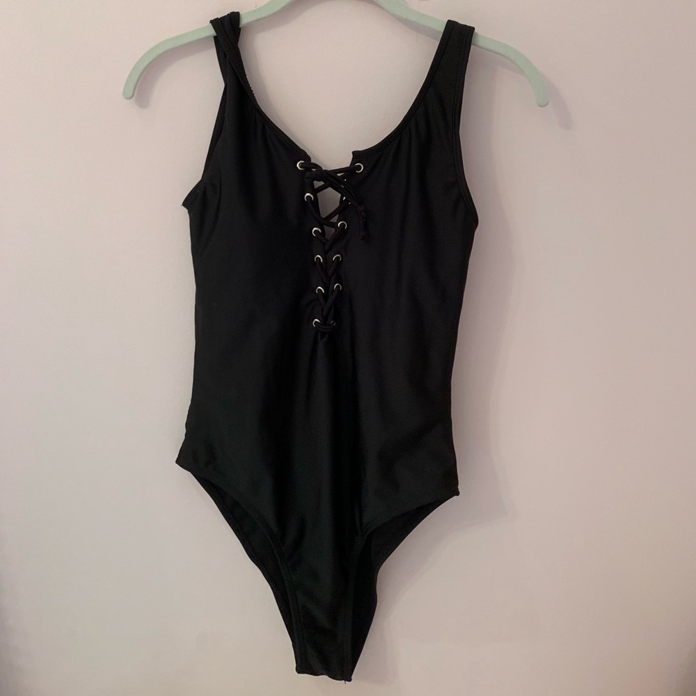 Black one piece lace up